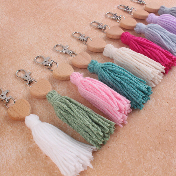 oly-c4e620c0db587f62042b102ea7ebf550 Wholesale Bohemian Style Heart Bead Tassel Keychain Dark Green Silicone Bag Charm for Gift Party or Everyday Use