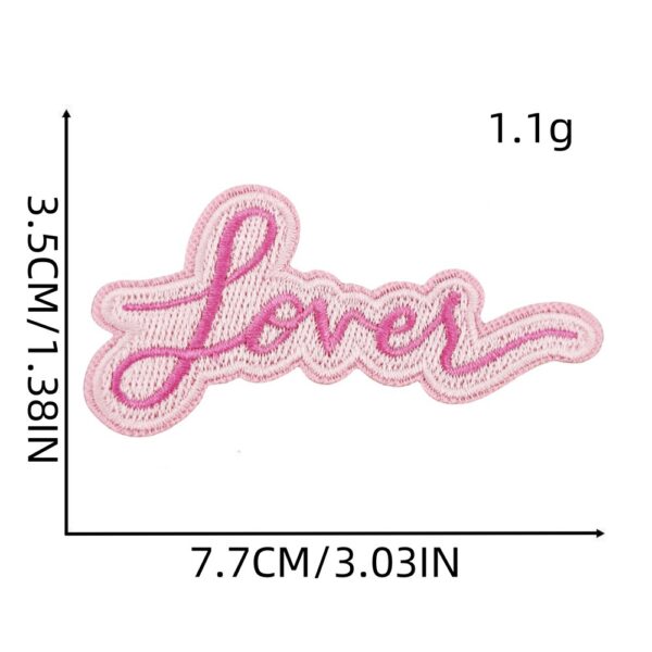 oly-c4f454072231dc1126b53d2766543af8 Wholesale Music Album Letter Embroidered Cloth Patch Brooch Pink for Bag Accessory OLY Exclusive