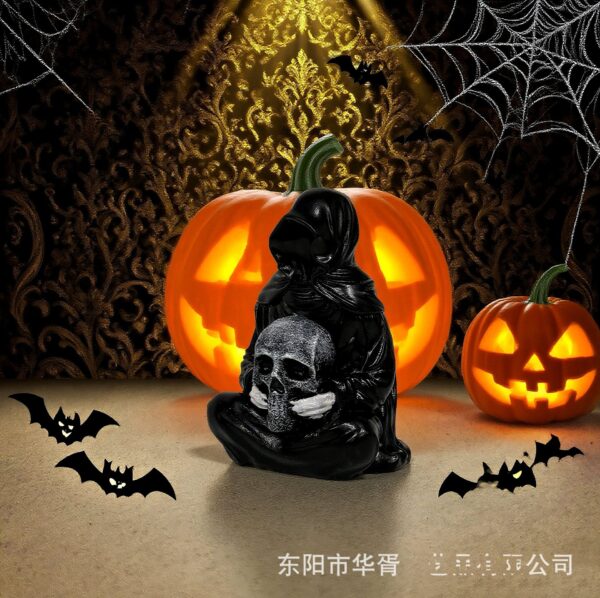 Wholesale Halloween Skull Resin Pumpkin Ornament for Party Decoration