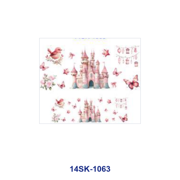 Wholesale 2/4/8pcs Watercolor Fairy Tale Animal Scenery Print Mini Cup Keychain Sticker