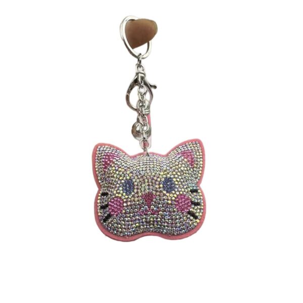 Wholesale Cute Cat Rhinestone Keychain Fashion Gift Decorative Accessory for Bag or Keys