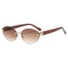 oly-c522db6d6b0cfc11b025cef72b21d376 Wholesale Leopard Head Decor Frameless Oval Sunglasses UV400 Protection Fashion Accessory