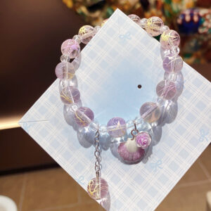 Purple shell flower glass bracelet bag