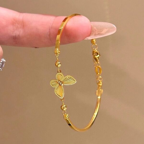 oly-c55685781f7c723bfcbf19d34587acc1 Wholesale Butterfly Retro New Chinese Style Couple Bracelet - Alloy Electroplated, Gift for Couples
