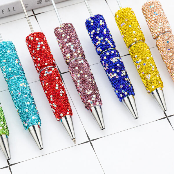 oly-c57a17cbbc1513c479eae4400db85162 Wholesale DIY Rhinestone Beaded Pen Multi Color Plastic Ballpoint for Gift Office