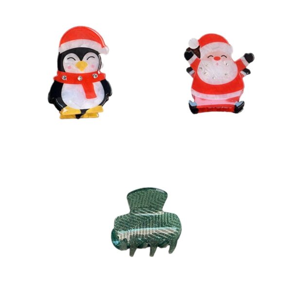 oly-c5b0c8d65aac6ed2df26fd366da19d41 Wholesale Cartoon Santa Claus Penguin Rhinestone Hair Claw Clip Acrylic Gripper for Women Everyday Styling Boutique Resale