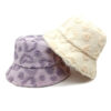 Wholesale Heart Plush Bucket Hat Light Purple Fashion Sun Protection for Women