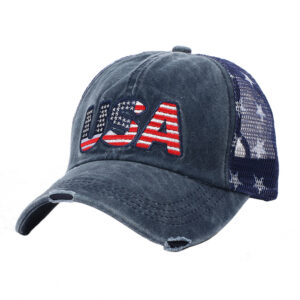 Embroidered flag USA navy blue / Adjustable