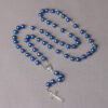 Wholesale Cross Rosary Necklace 8mm White Glass Beads Fashion Jewelry Gift