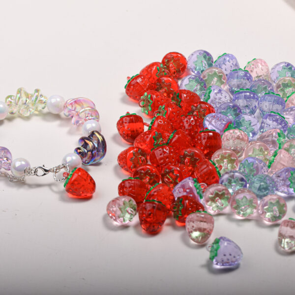 oly-c5f898efae0ea81dfdb7c85db536627a Wholesale Purple Strawberry Acrylic Loose Beads DIY Fashion Accessory for Phone Chain Bag Charm Resale