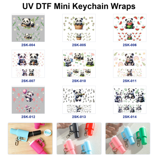 oly-c5fbf08823f232a755fe848e77243a45 Wholesale 8pcs Kawaii Panda Mini Cup Keychain Sticker