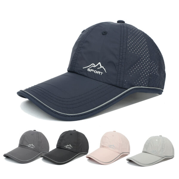 oly-c609810256e460e58a81f0947cf516f5 Wholesale Reflective Strip Quick Dry UV Protection Baseball Cap Long Brim Fishing Sun Hat Fashion Accessory