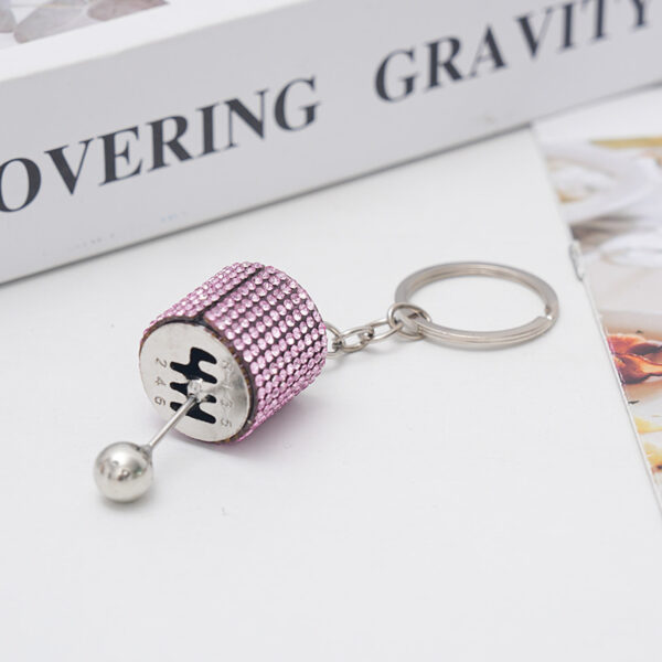 Wholesale Metal Car Shift Knob Keychain Chic White Accessory for Auto Enthusiasts Gift