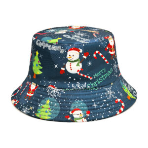 oly-c61b6f22c7293a559586f77a36db8053 Wholesale Fashion Christmas Fisherman Hat Snowman Print Sun Protection Bucket Hat Trendy Resale Item