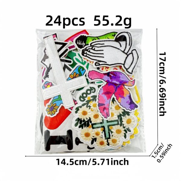 Wholesale Embroidered Iron-on Patches Cartoon English Inspirational Words for Adult Everyday Style
