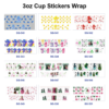 Wholesale 8pcs Whimsical Doodle Bear 3oz Tumbler Stickers Wrap OLY Exclusive