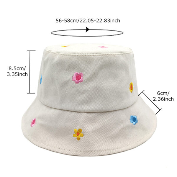 Wholesale Floral Embroidery Bucket Hat Sun Protection Summer Outdoor Hat for Women Beach Gift Boutique Resale