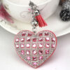 Wholesale Decorative Red Heart Korean Velvet Keychain Car Key Accessory Gift