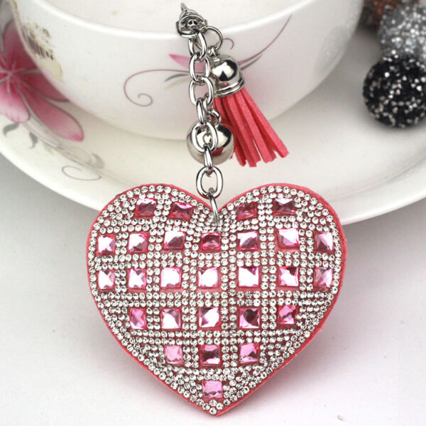 Wholesale Decorative Red Heart Korean Velvet Keychain Car Key Accessory Gift