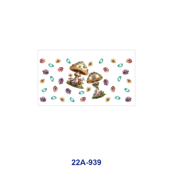 oly-c656aba61470116f8eb015a62659b7be Wholesale 5pcs Luminous Whimsical Watercolor Mushroom Gemstone Wild Flower Butterfly Mixed Decor Prints 16oz Cup UV DTF Wraps