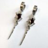 Wholesale Gothic Punk Ruby Earrings in Stainless Steel Boutique Resale Jewelry Accessory