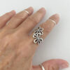 oly-c671bf3a10ab5cbc55d70770bd63b15c Wholesale Alloy Silver Hollow Flower Ring Vintage Style Fashion Jewelry Accessory for Women