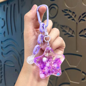 Oil soaked beads five-pointed star-purple / Packed in a single opp bag