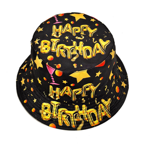 oly-c681d2a3eac242b392bba4f728555db1 Wholesale Stylish Birthday Pattern Bucket Hat Fashion Accessory for Daily Wear Gift Boutique