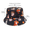Wholesale Cute Cartoon Kitten Pattern Reversible Fisherman Hat for Everyday Sun Protection
