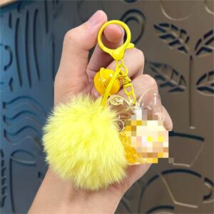 Hair ball with oil and luminous beads - yellow / Packed in a single opp bag