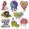 Wholesale Decorative Fruit Watermelon Embroidery Patches Heart Design for Women's Clothing Resale