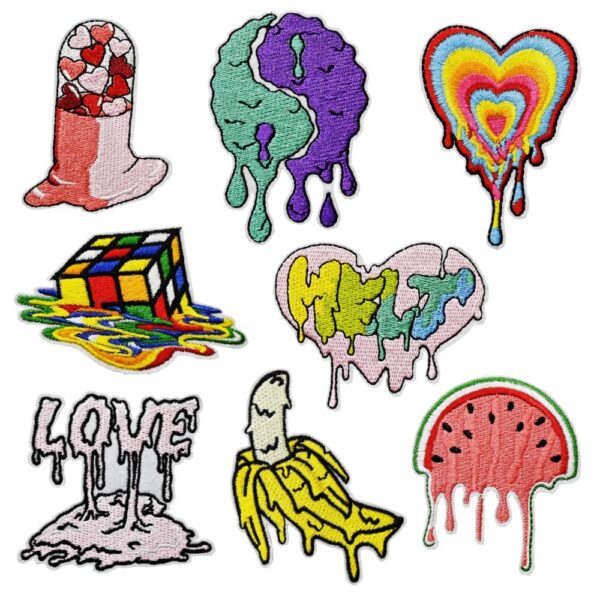 Wholesale Decorative Fruit Watermelon Embroidery Patches Heart Design for Women's Clothing Resale