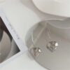 Wholesale Silver Heart Shaped Earrings for Women Elegant Fashion Jewelry Gift
