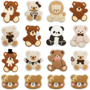 oly-c6bc41c86f9710b0b1cef5acc8e276e1 Wholesale Animal Embroidery Patch, Curly Bear and Lion Baby Design, Iron-on Decorative Fashion Accessory for Clothing, Craft Supply Gift