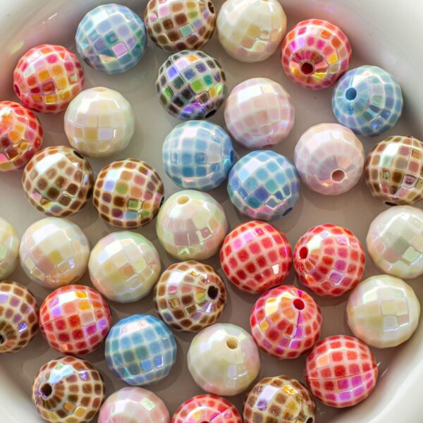 oly-c6be730b33847e6ad9653b5561c03a12 Wholesale Light Luxury Acrylic Grid Beads DIY Phone Charm Car Key Accessory for Resale