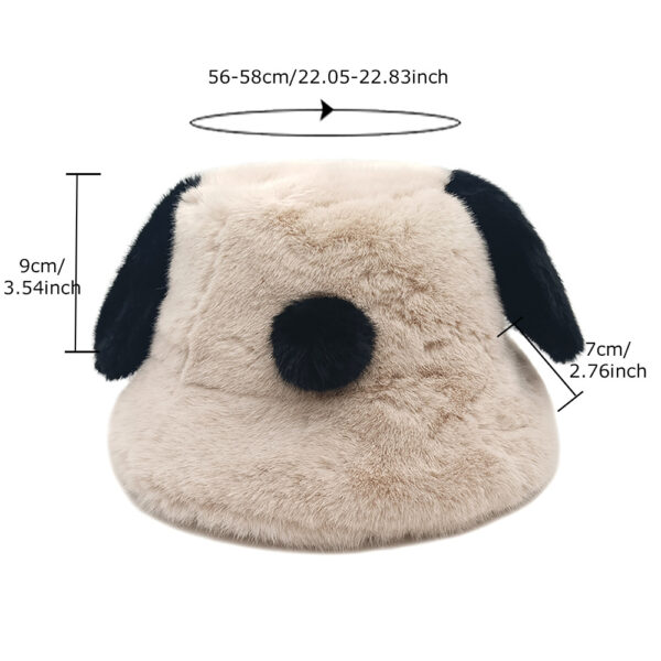 Wholesale Fluffy Furry Bucket Hat with Puppy Ears Winter Warm Thick Hat for Women Chic Casual Accessory