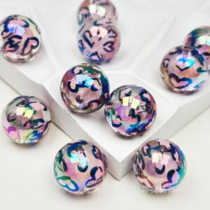 oly-c6c551bd40cb12d2c703c640e65782be Wholesale Leopard Print Acrylic Loose Beads Red DIY Phone Charm and Bag Charm Jewelry Accessory