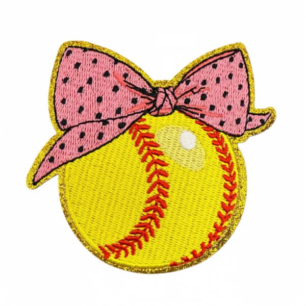 oly-c6c65134e0380aa2a0ebc559d5813c7c Wholesale Cartoon Baseball Embroidered Patch - Yellow with Gold Edge Iron-On Clothing Accessory for Gift or Resale