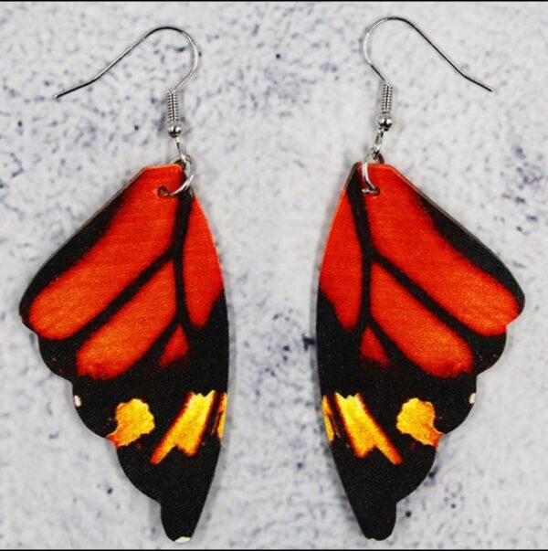 oly-c6dc7c6042b265aa25300c1edbd2ed24 Wholesale 2D Acrylic Butterfly Wing Earrings Trendy Cartoon Heart Design Jewelry Accessory for Party Wear