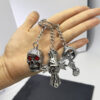 Wholesale European Style Skull Snake Keychain Pendant, Men's Car Key Accessory Gift
