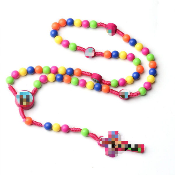 oly-c6e9bdf7e2250cc9850e081cb9c8cd9b Wholesale Kids Cartoon Cross Pendant Necklace Handmade Beaded Jewelry Accessory