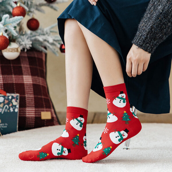 Wholesale Trendy Christmas Cartoon Pattern Socks for Women Polyester Crew Socks Party Accessory