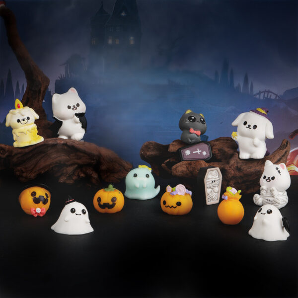 Wholesale Resin Halloween Ornament - Vampire Kitten Ghost Pumpkin Crystal Ball Decorative Accent for Resale