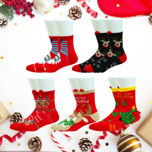 oly-c728ee3ed21ddad28c0a5eafb0ca50f9 Wholesale Cute Cartoon Christmas Mid Calf Socks for Women Festive Party Everyday Wear