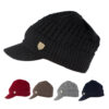 Wholesale Trendy Red Fleece Lined Knitted Hat with Visor, Warm Winter Beanie, Resale Ready