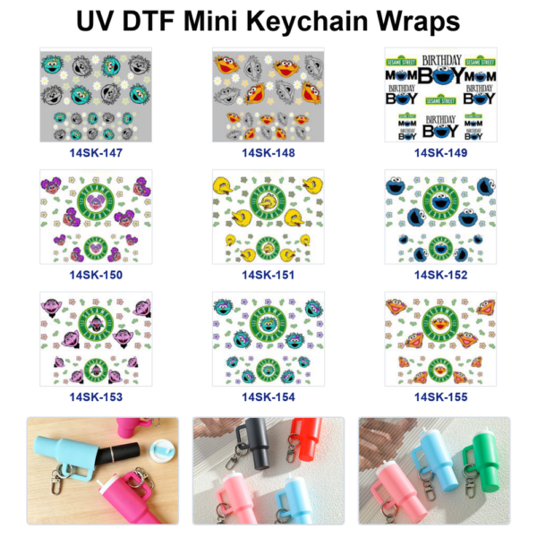 oly-c7612b0168da92c0fc73bdfc0388e2d5 Wholesale 2/4/8pcs Cute Cartoon Monster Character Mini Cup Keychain Sticker