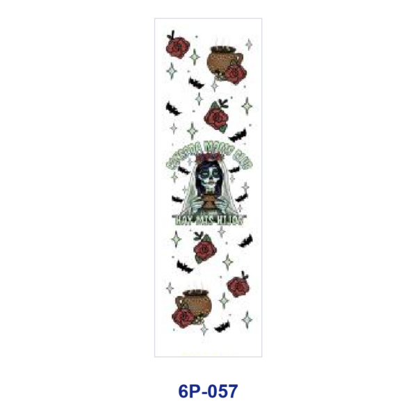 Wholesale 2/8/16pcs UV DTF Stickers Witch Skull Bat and Plant Print Pen and Bookmark Stickers