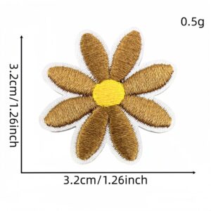 Brown medium-sized floral fabric patch #20