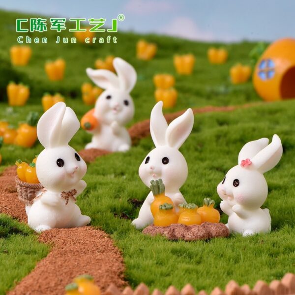 Wholesale Rabbit Paradise Resin Garden Ornament Cute Animal Home Decor for Resale