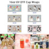 Wholesale 5pcs Soft Dreamy Cartoon Bride Wedding Dress Sea Shell Fish Moon Diamond Star Cake Cow Print Mixed Decor Prints 16oz Cup UV DTF Wraps